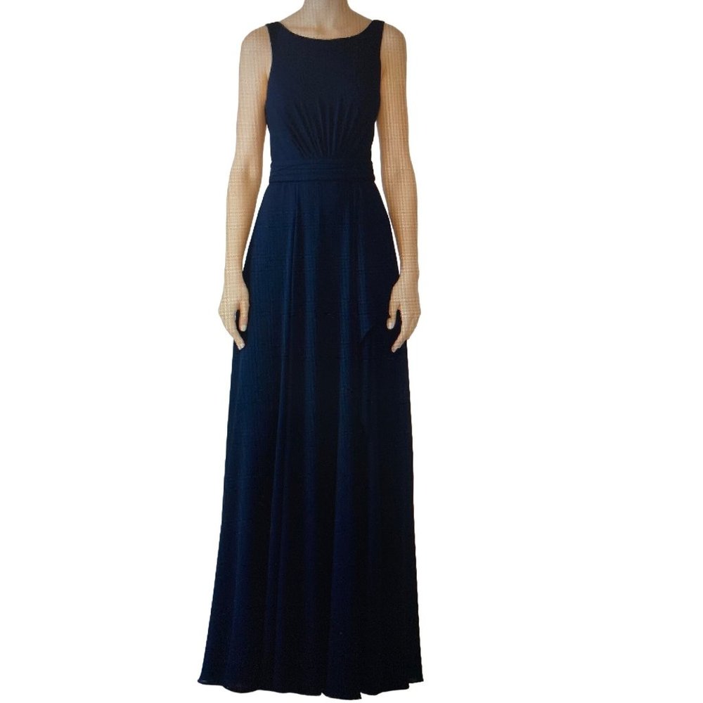 NWOT Bill Levkoff Chiffon  Navy Bridesmaid Dress  Size 0